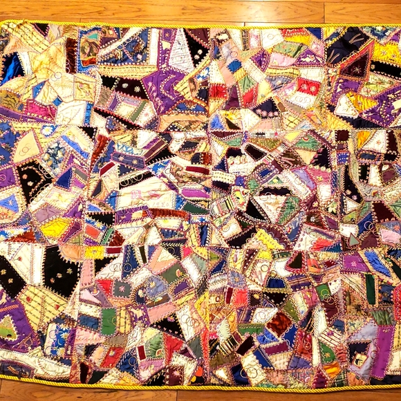 Victorian 1920 Crazy Quilt - Picture 1 of 9